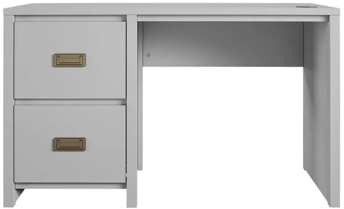 Monarch Hill Haven Single Pedestal Desk with Gold Drawer Pulls