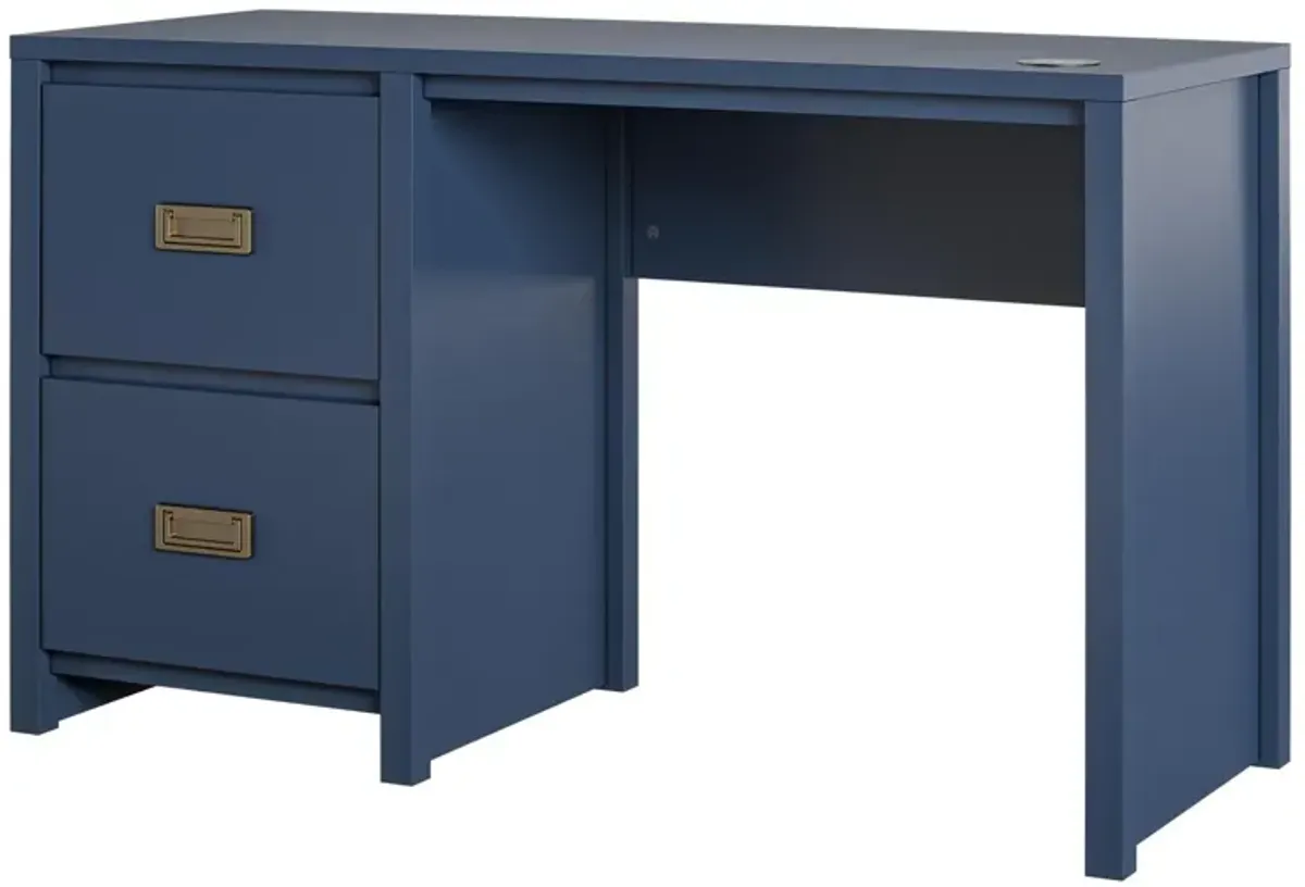 Monarch Hill Haven Single Pedestal Desk with Gold Drawer Pulls