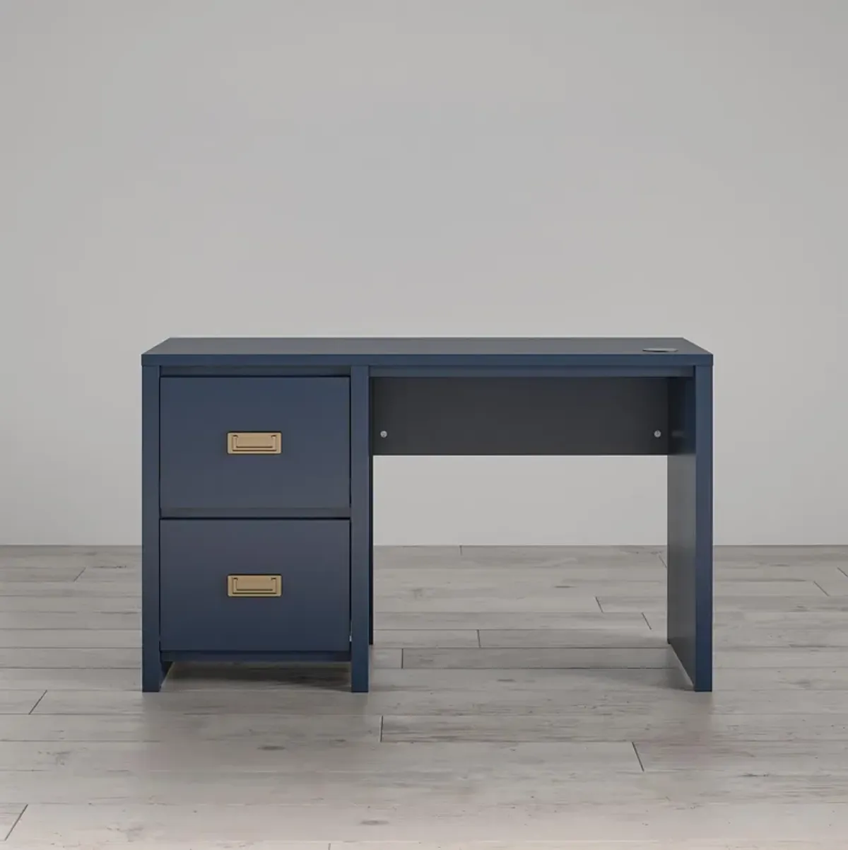 Monarch Hill Haven Single Pedestal Desk with Gold Drawer Pulls