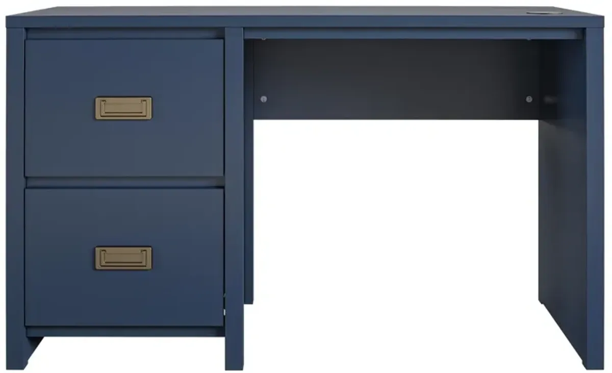 Monarch Hill Haven Single Pedestal Desk with Gold Drawer Pulls