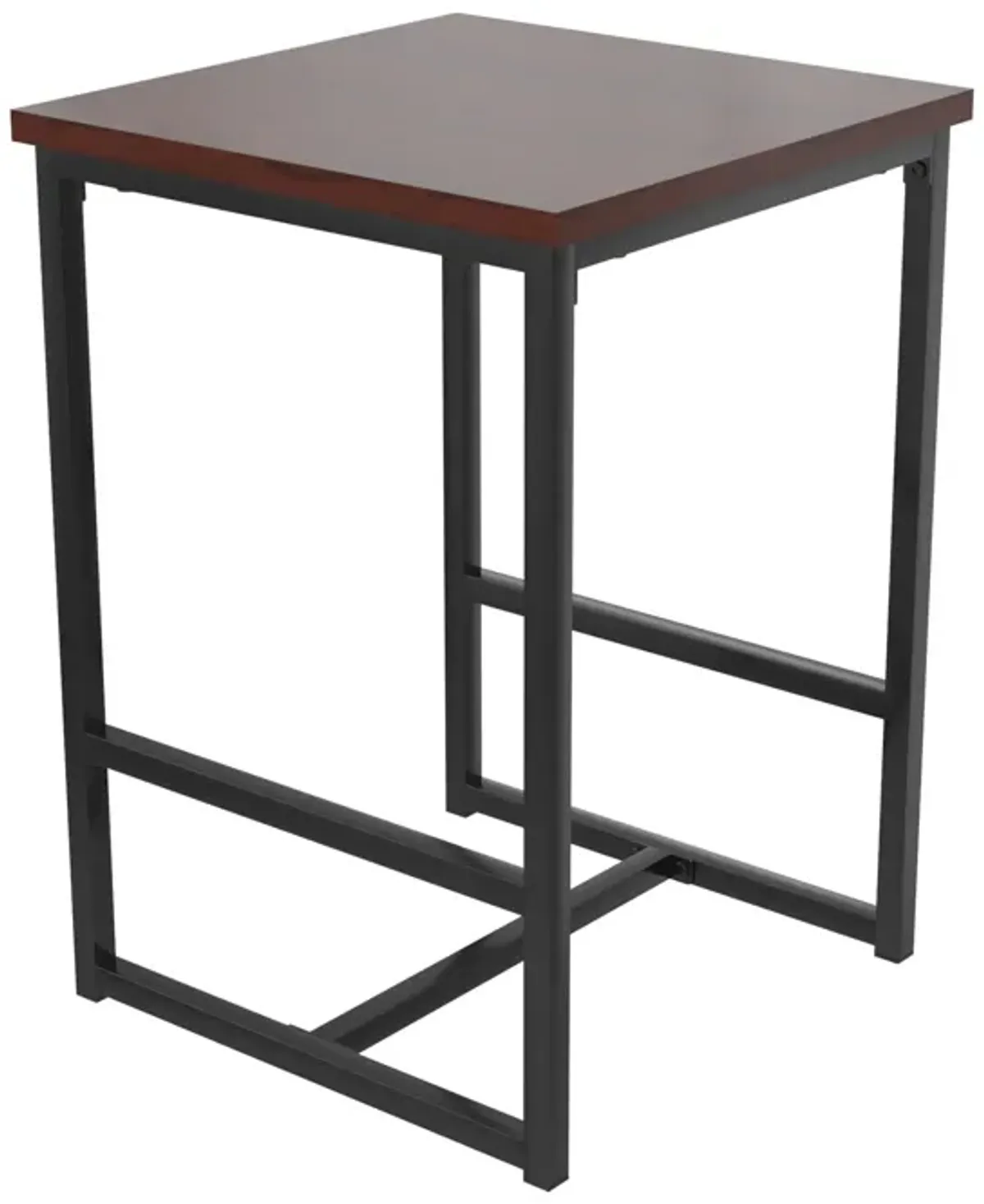 Bungalow 3-Piece Pub Set with Wood Tabletop and Metal Frame