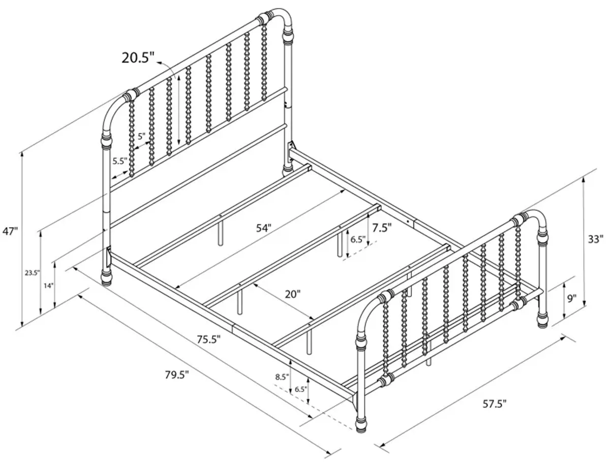 Monarch Hill Wren Metal Bed with Curved Scrollwork Design