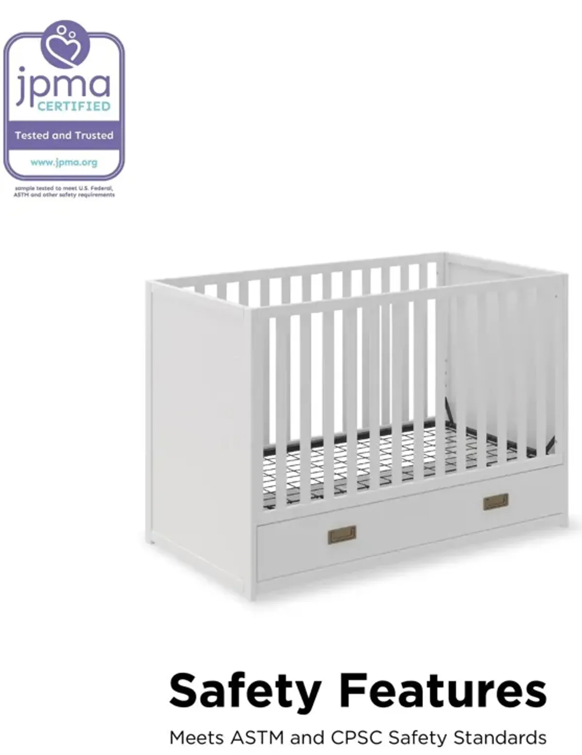 Haven 3 in 1 Convertible Wood Storage Crib