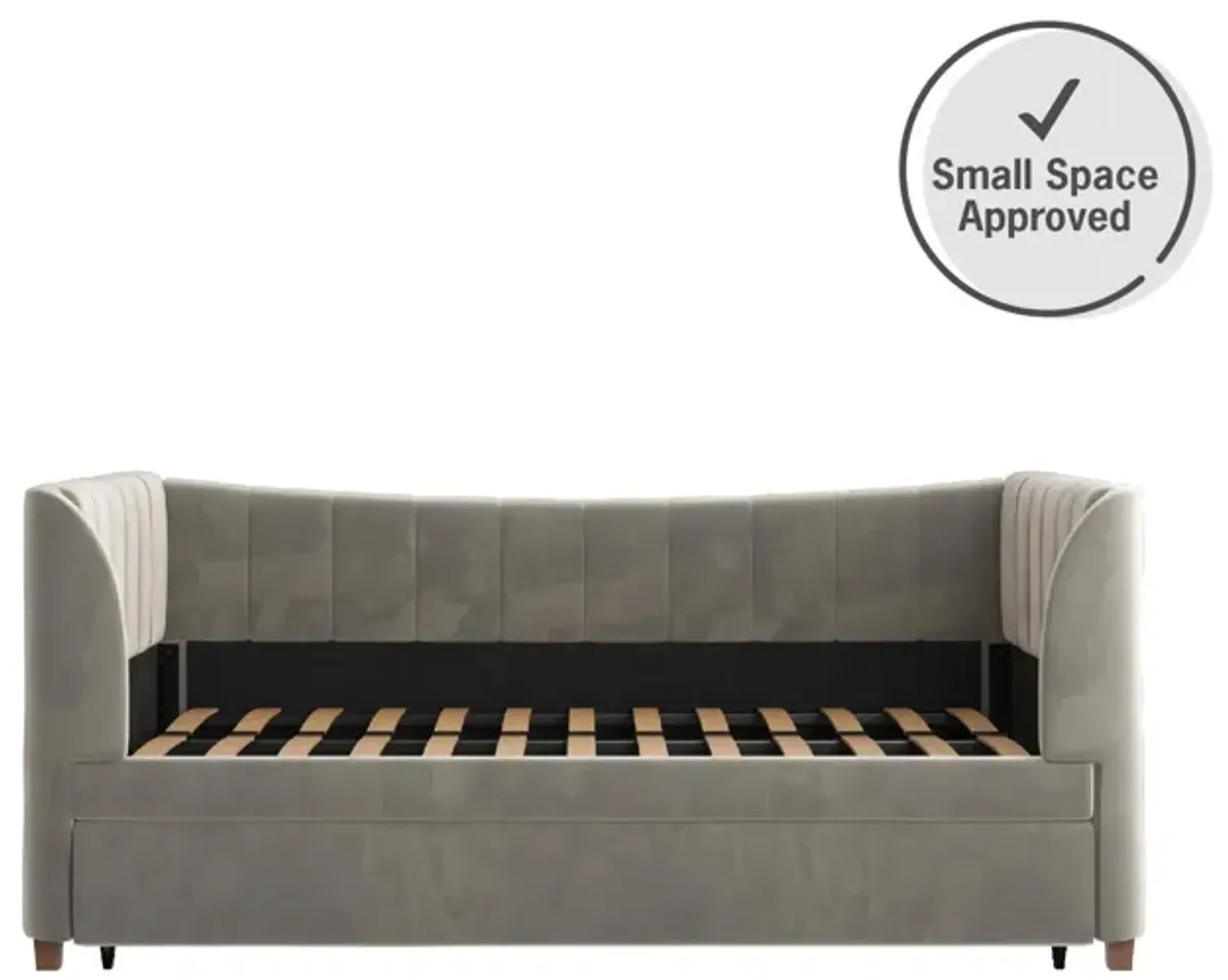 Valentina Upholstered Daybed with Trundle and Vertical Stitching