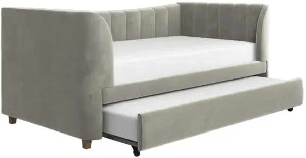 Valentina Upholstered Daybed with Trundle and Vertical Stitching