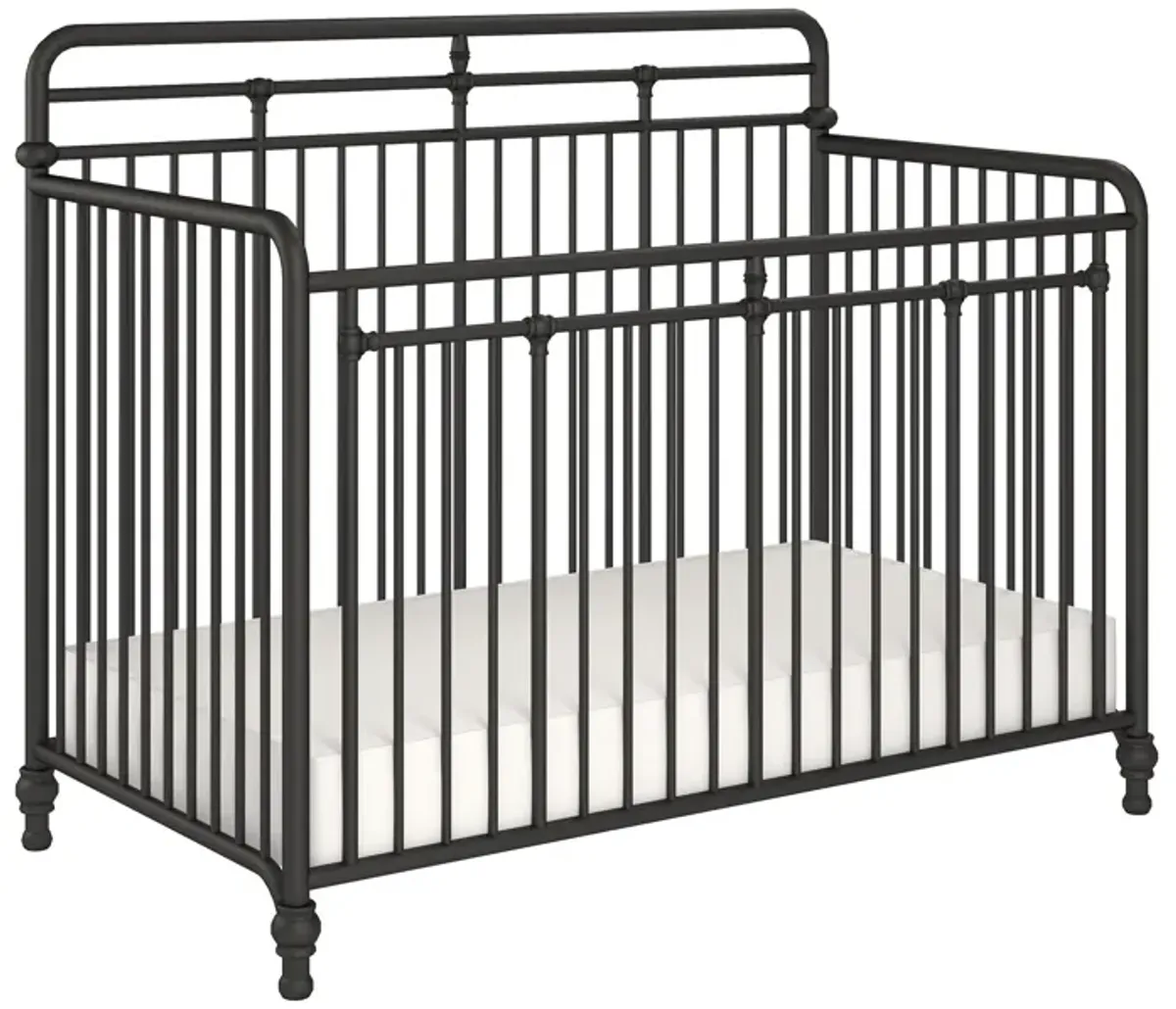 Monarch Hill Hawken 3 in 1 Convertible Metal Crib Adjusts to 3 Heights