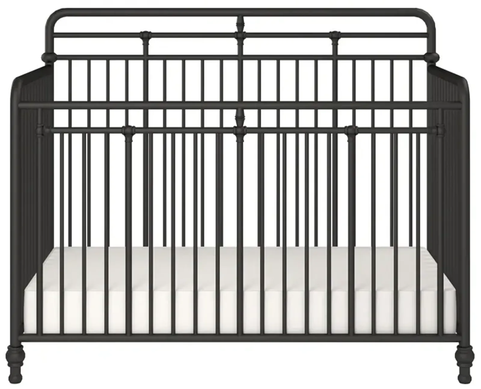 Monarch Hill Hawken 3 in 1 Convertible Metal Crib Adjusts to 3 Heights