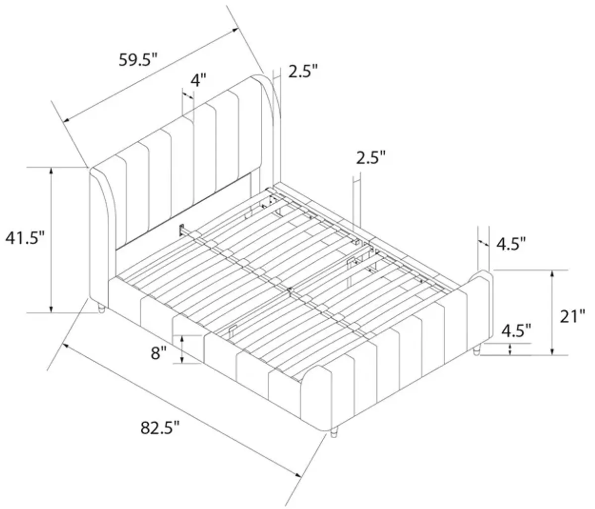 Valentina Upholstered Bed with Channel Tufting