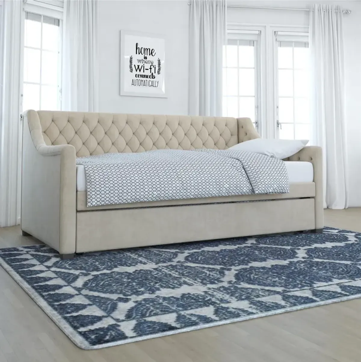 Monarch Hill Ambrosia Upholstered Daybed and Trundle Set