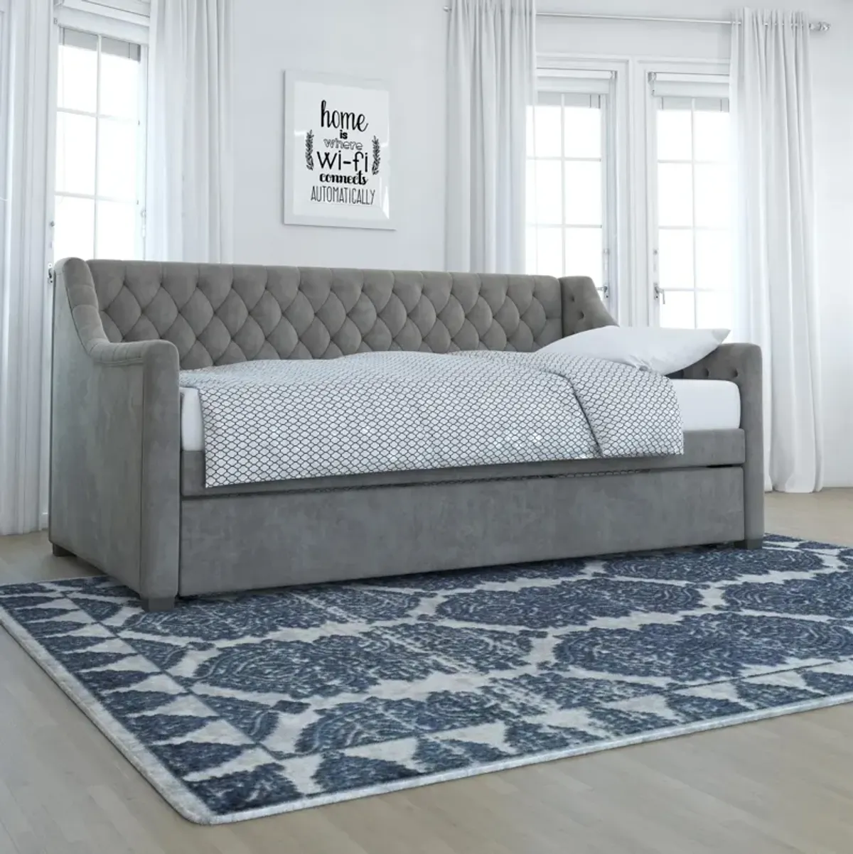 Monarch Hill Ambrosia Upholstered Daybed and Trundle Set