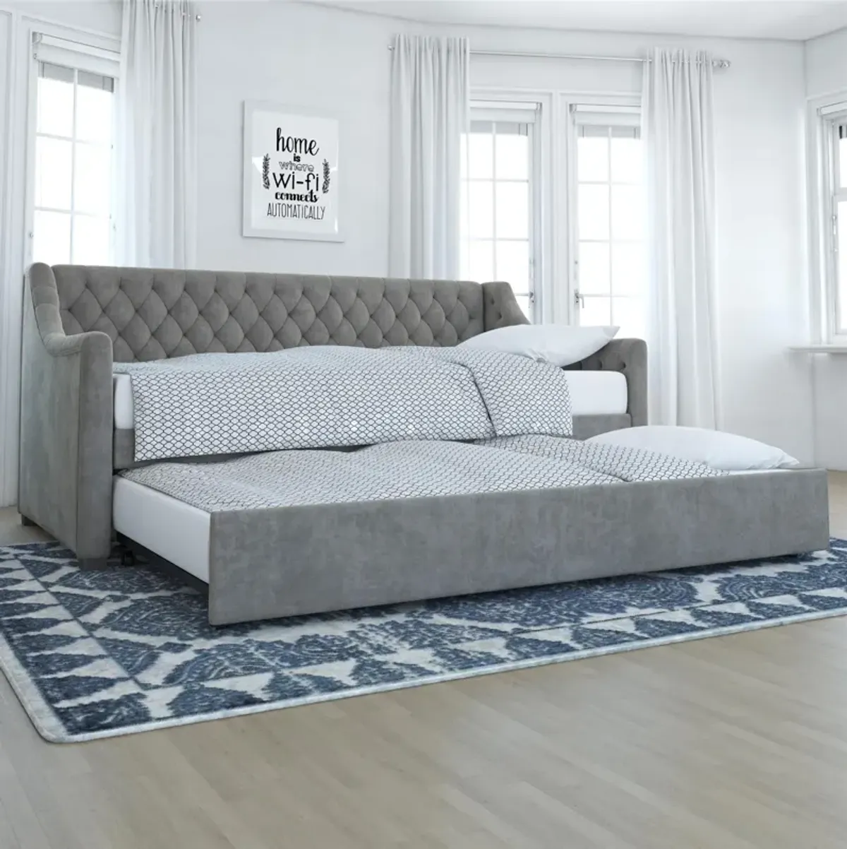 Monarch Hill Ambrosia Upholstered Daybed and Trundle Set