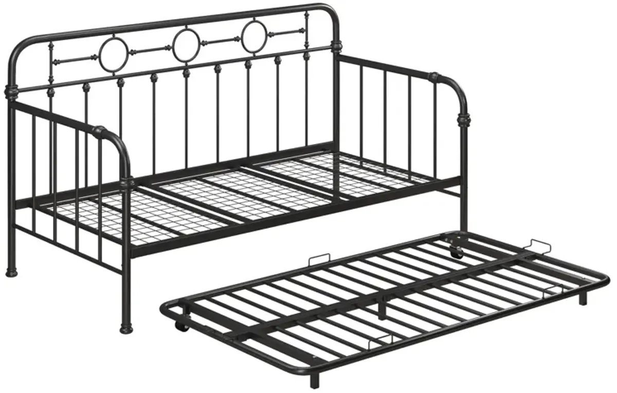 Willow Vintage Industrial Metal Daybed and Trundle Set