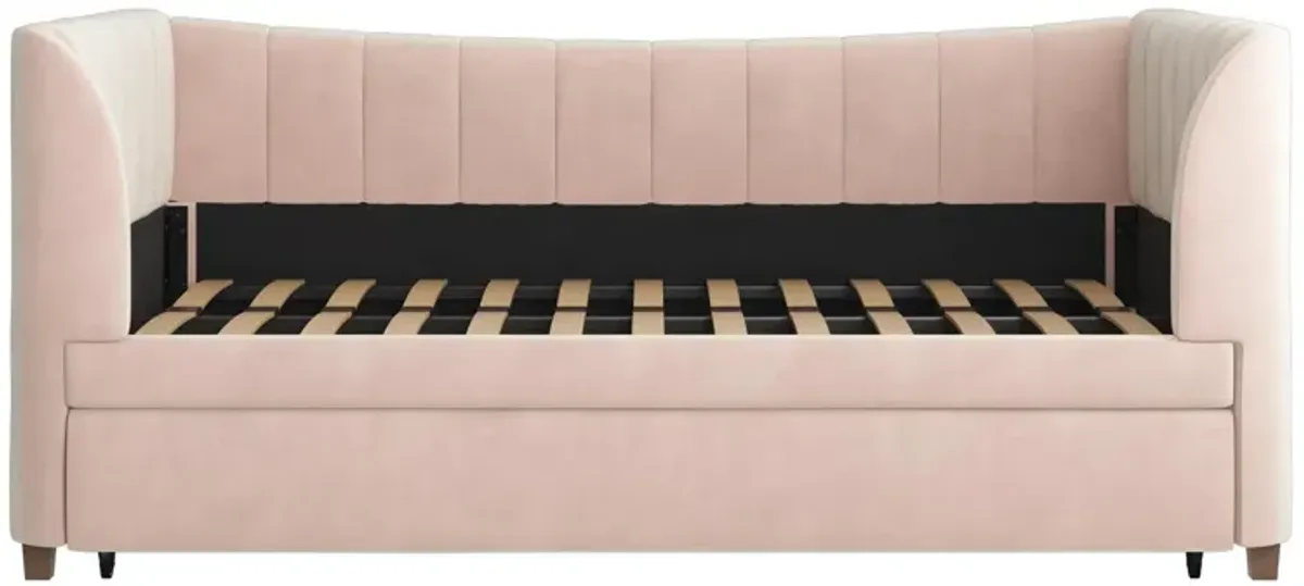 Valentina Upholstered Daybed with Trundle and Vertical Stitching