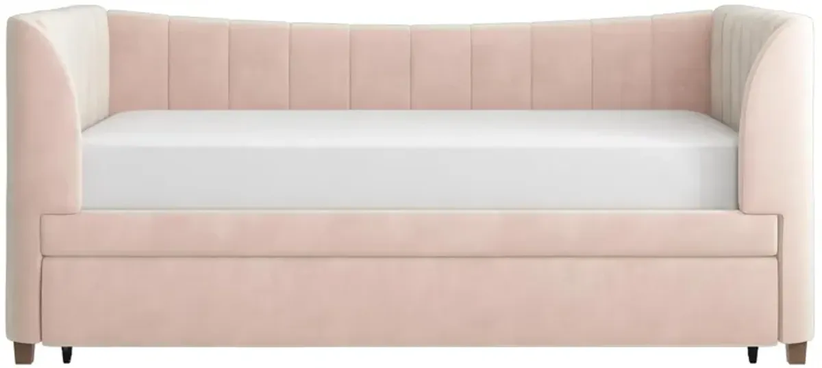 Valentina Upholstered Daybed with Trundle and Vertical Stitching