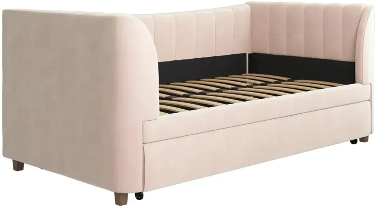 Valentina Upholstered Daybed with Trundle and Vertical Stitching