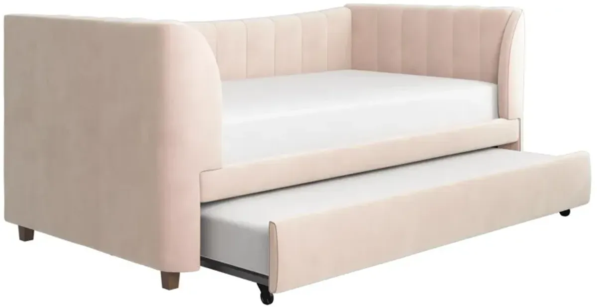 Valentina Upholstered Daybed with Trundle and Vertical Stitching