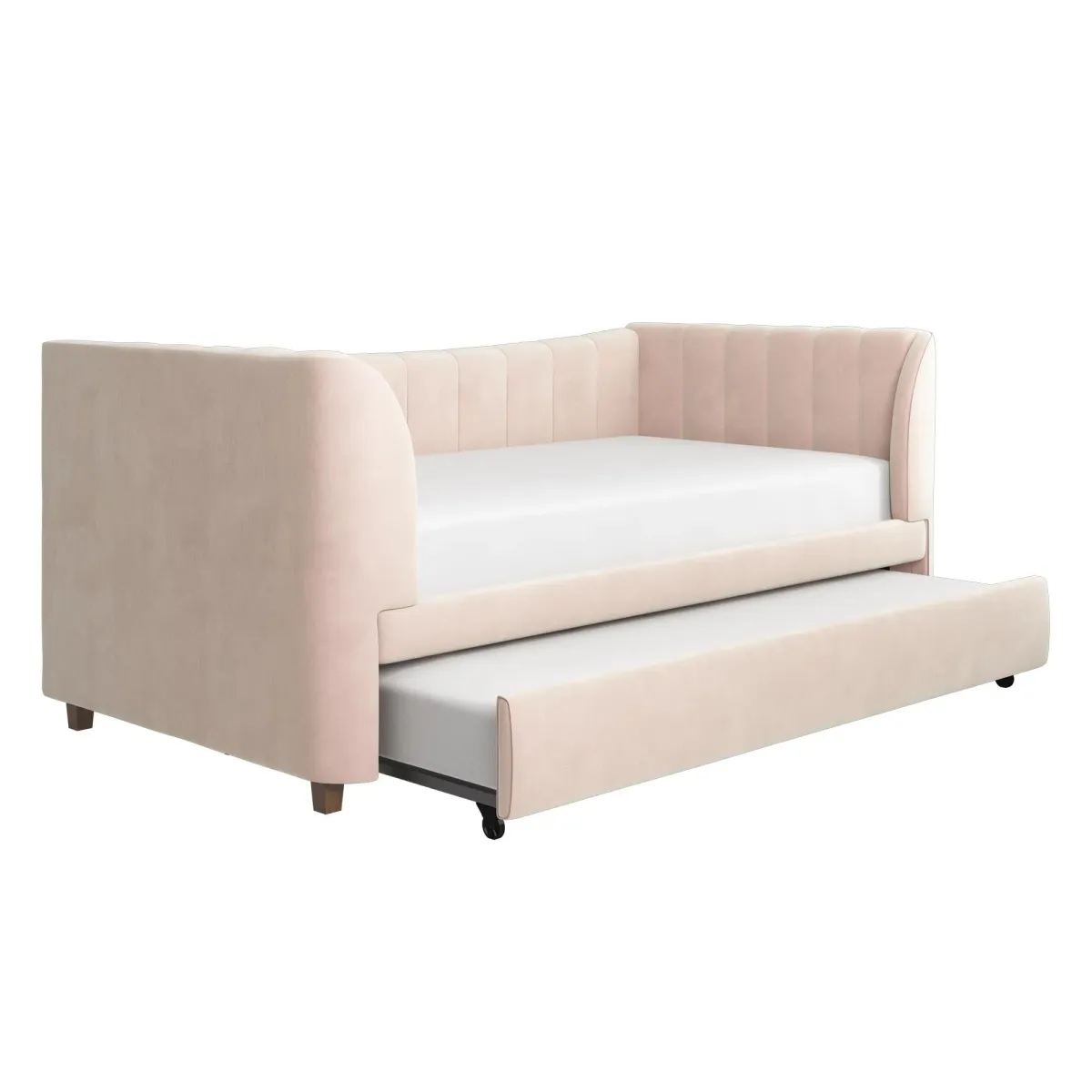 Valentina Upholstered Daybed with Trundle and Vertical Stitching