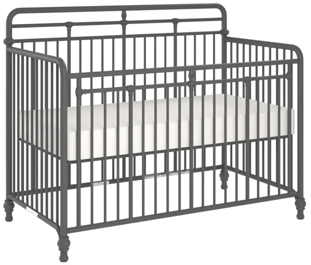 Monarch Hill Hawken 3 in 1 Convertible Metal Crib Adjusts to 3 Heights