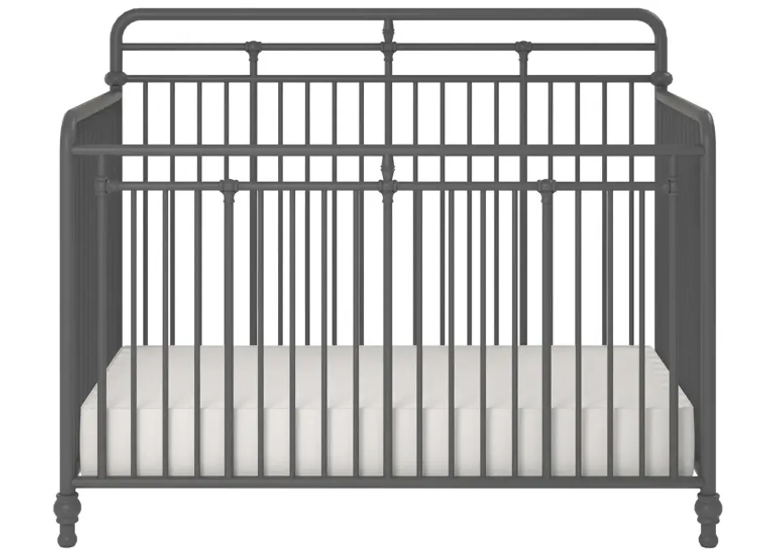 Monarch Hill Hawken 3 in 1 Convertible Metal Crib Adjusts to 3 Heights