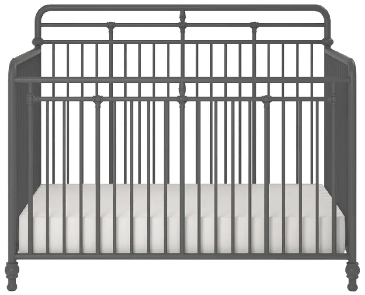 Monarch Hill Hawken 3 in 1 Convertible Metal Crib Adjusts to 3 Heights