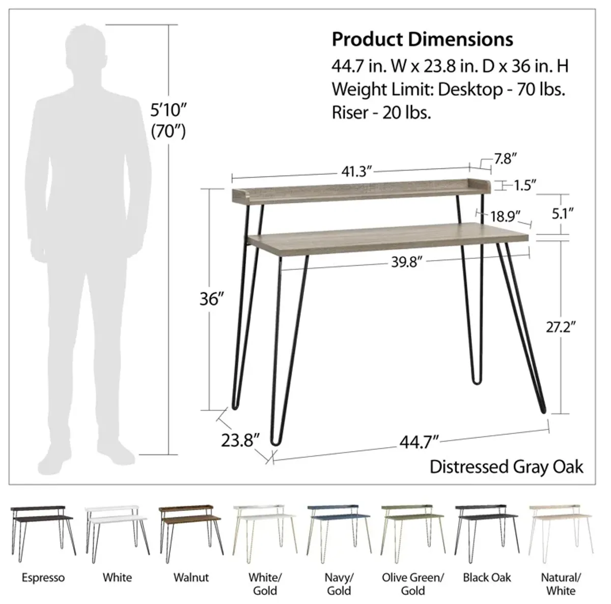 Haven Retro Desk with Riser