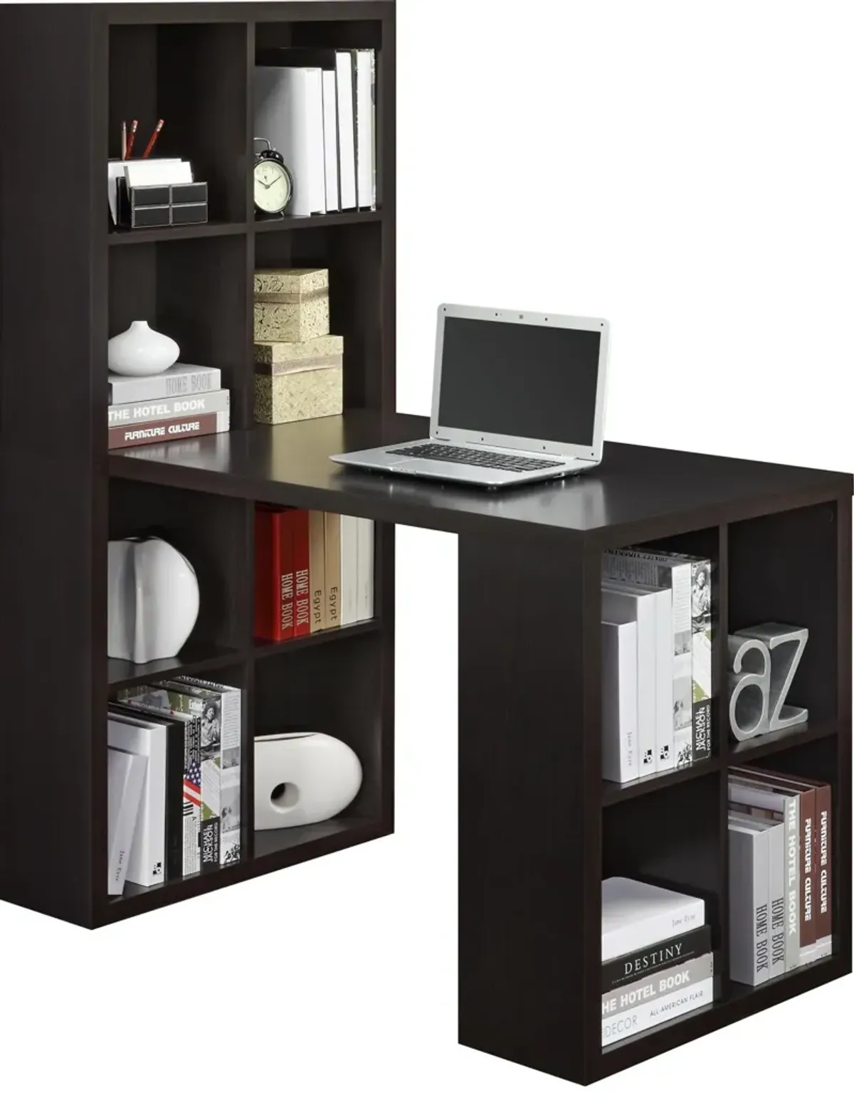 London Hobby Bookcase and Crafting Desk with Cubbies