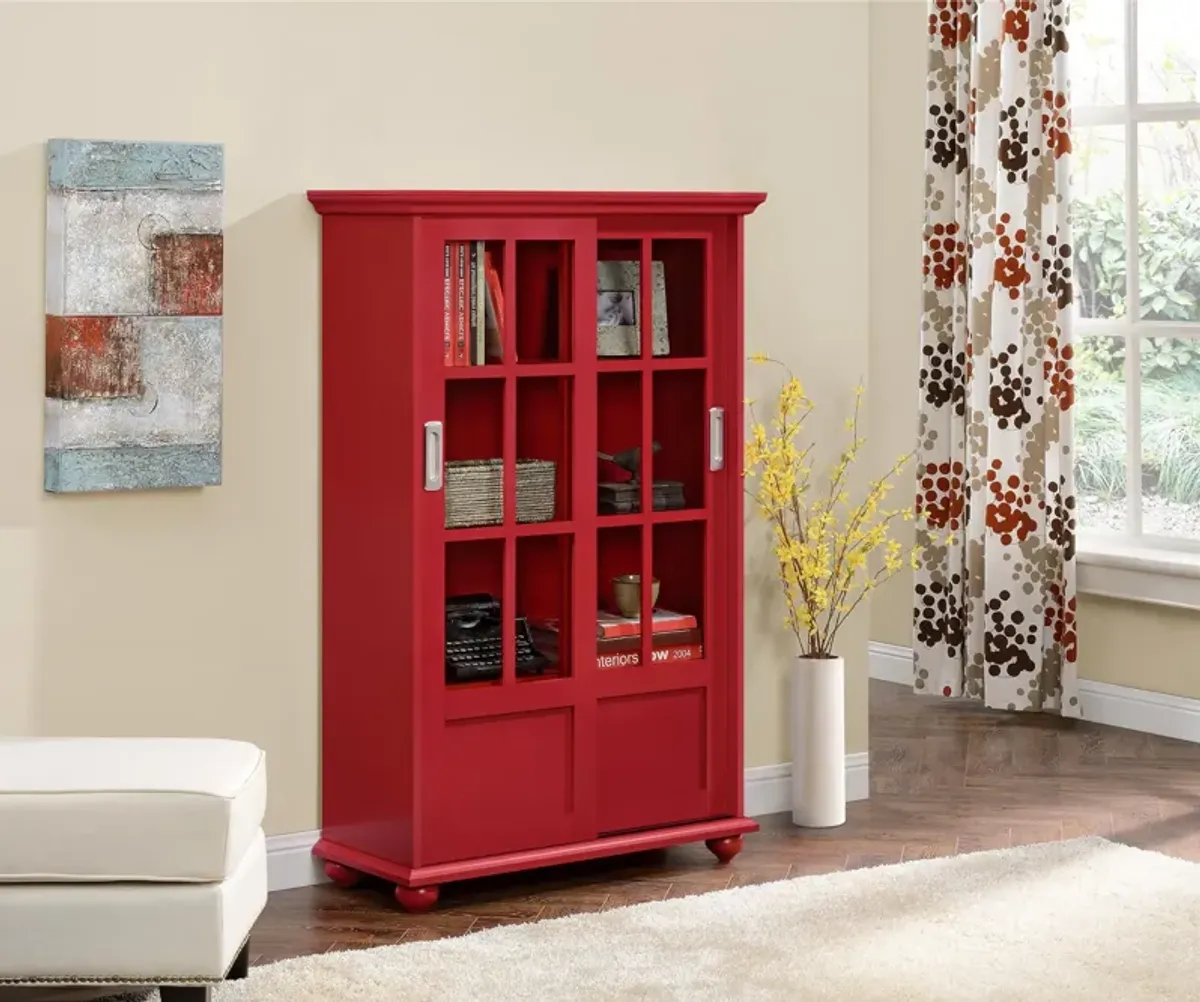 Aaron Lane Tall Bookcase with 2 Sliding Glass Doors