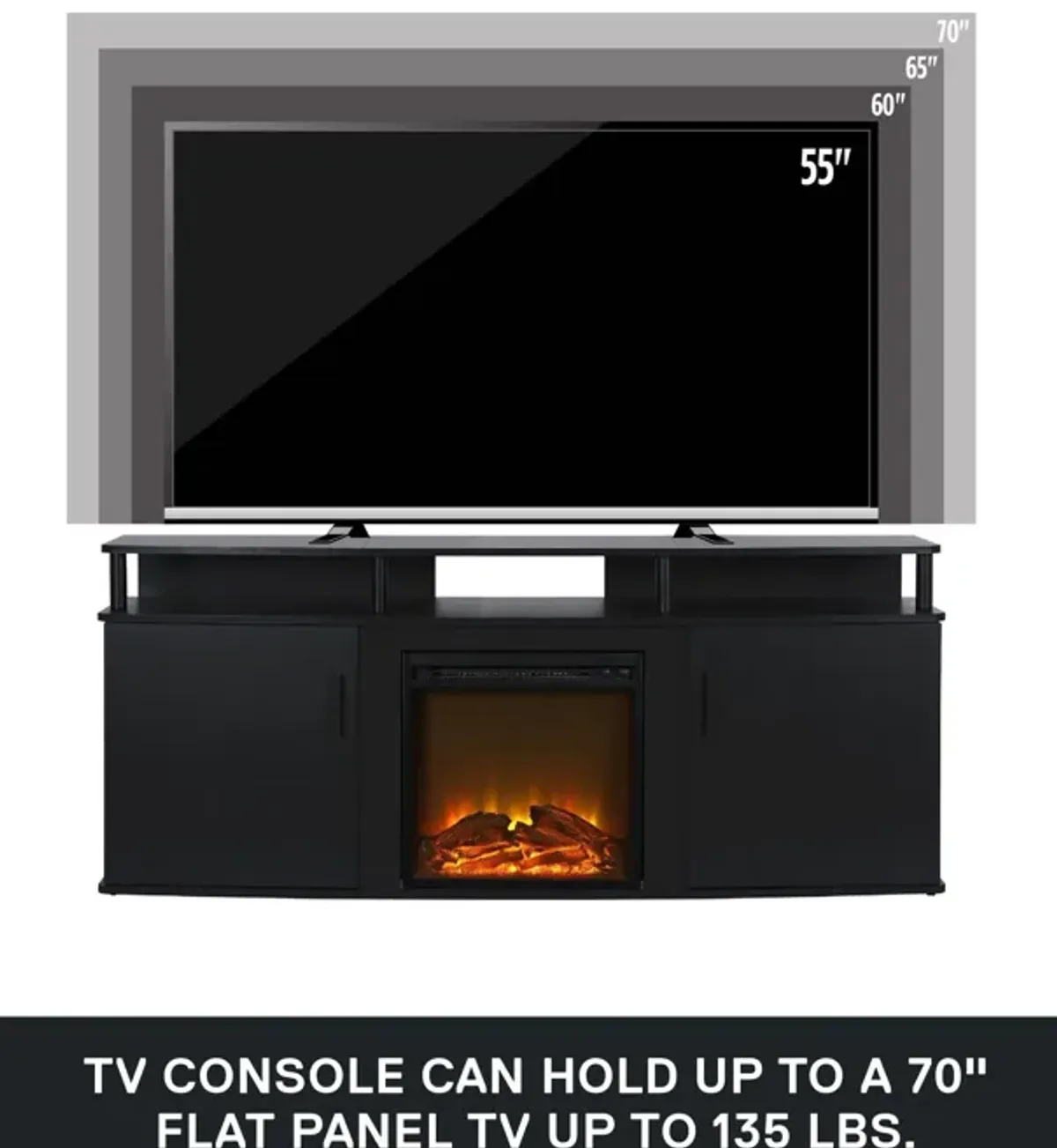 Carson Electric Fireplace TV Console for TVs up to 70"