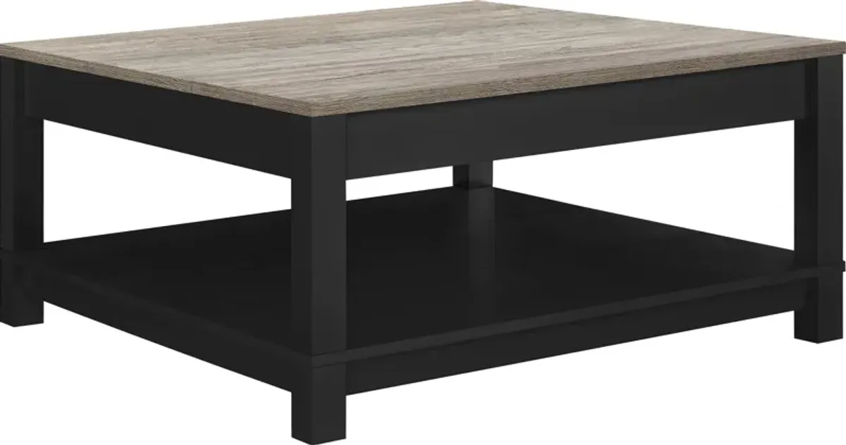 Carver Coffee Table with Bottom Magazine Storage Shelf