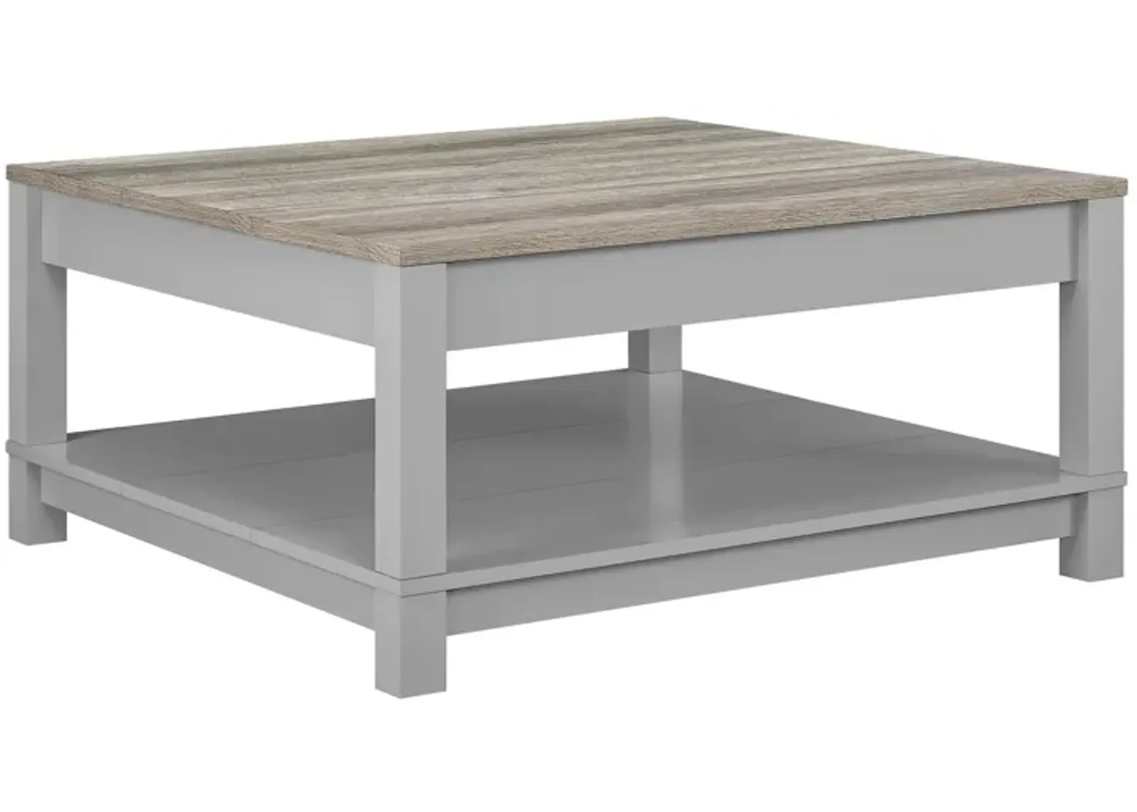 Carver Coffee Table with Bottom Magazine Storage Shelf