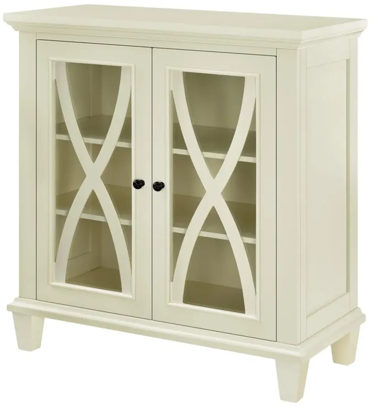 Ellington Glass Double Door Accent Cabinet with Shelves