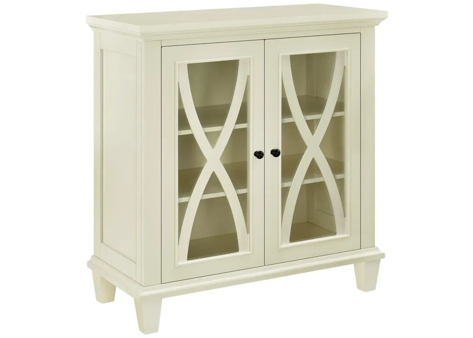 Ellington Glass Double Door Accent Cabinet with Shelves