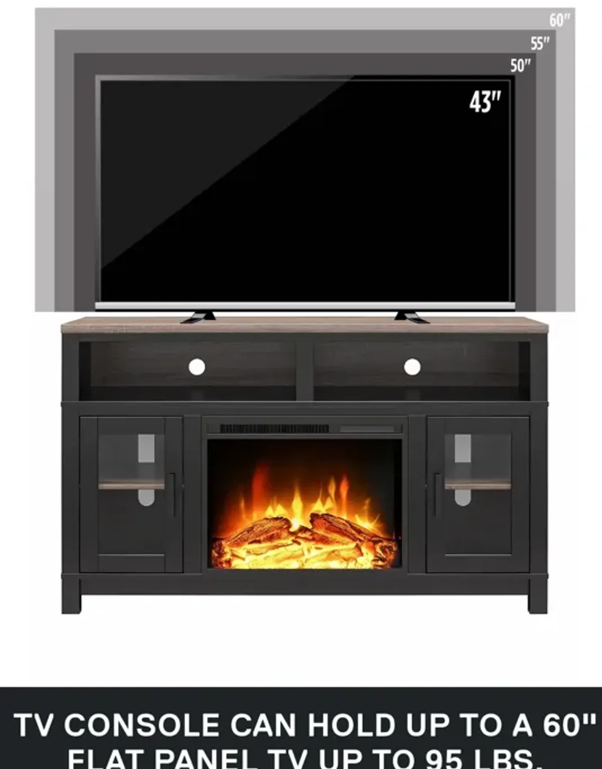 Carver Electric Fireplace TV Stand for TVs up to 60"