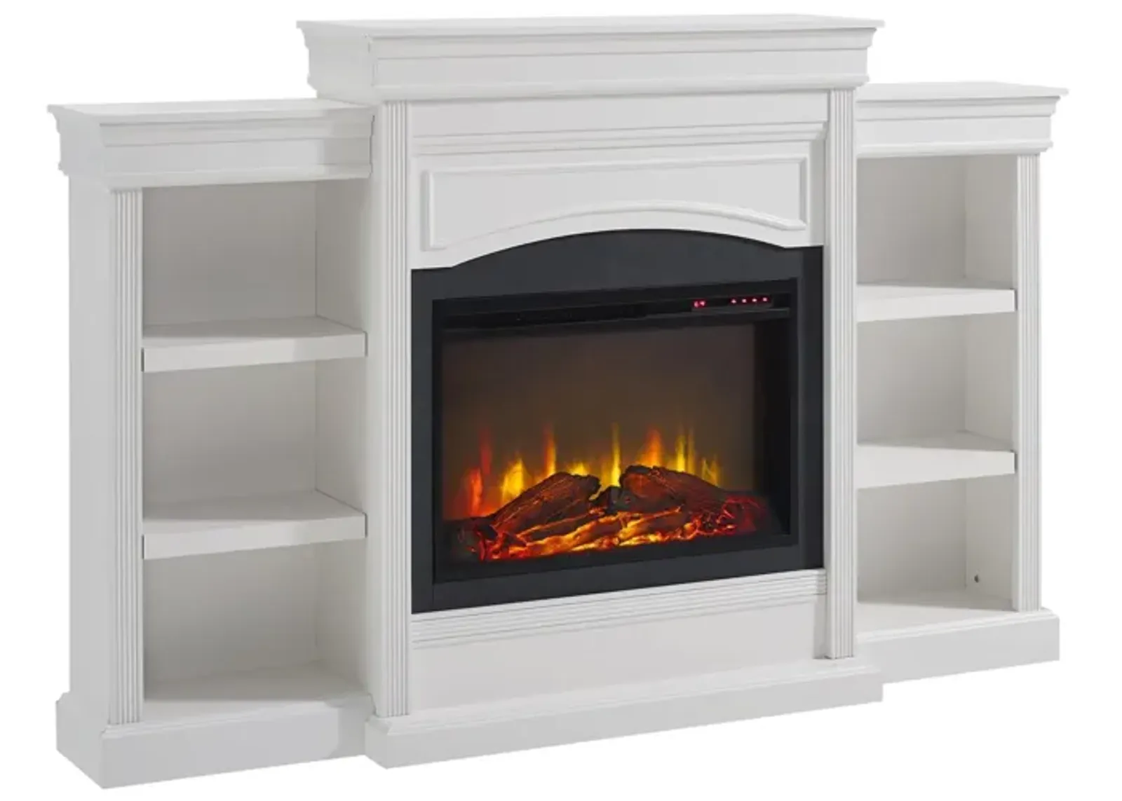 Lamont Mantel Fireplace with Side Shelves and 26 Inch Fireplace Insert