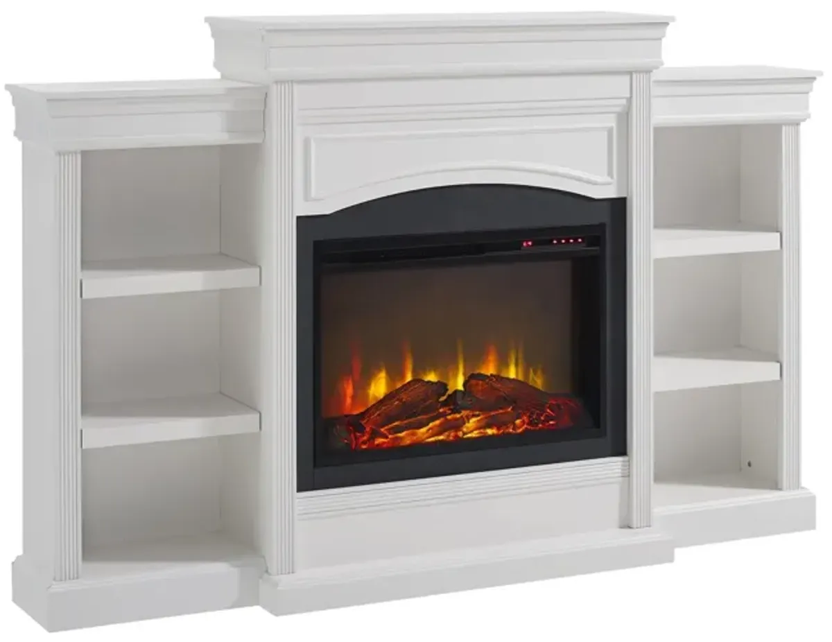 Lamont Mantel Fireplace with Side Shelves and 26 Inch Fireplace Insert