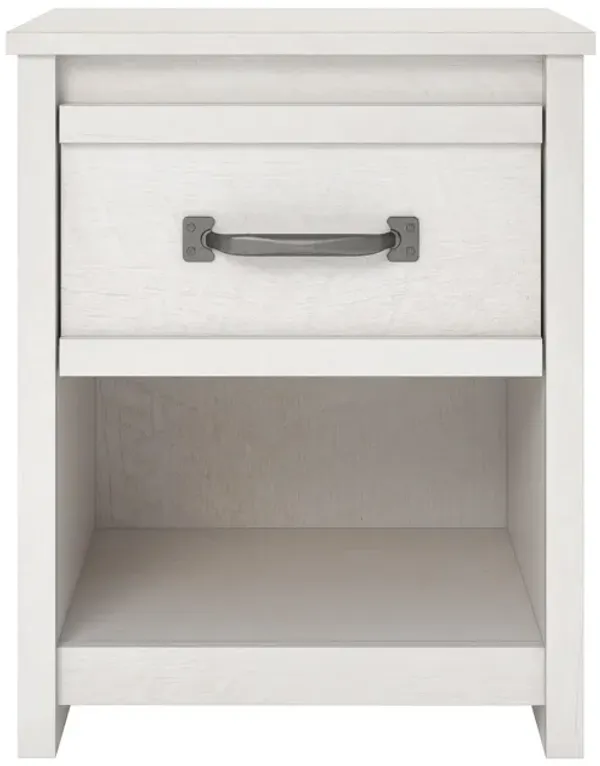 Bassinger 1 Drawer Bedroom Nightstand with Pewter Handles