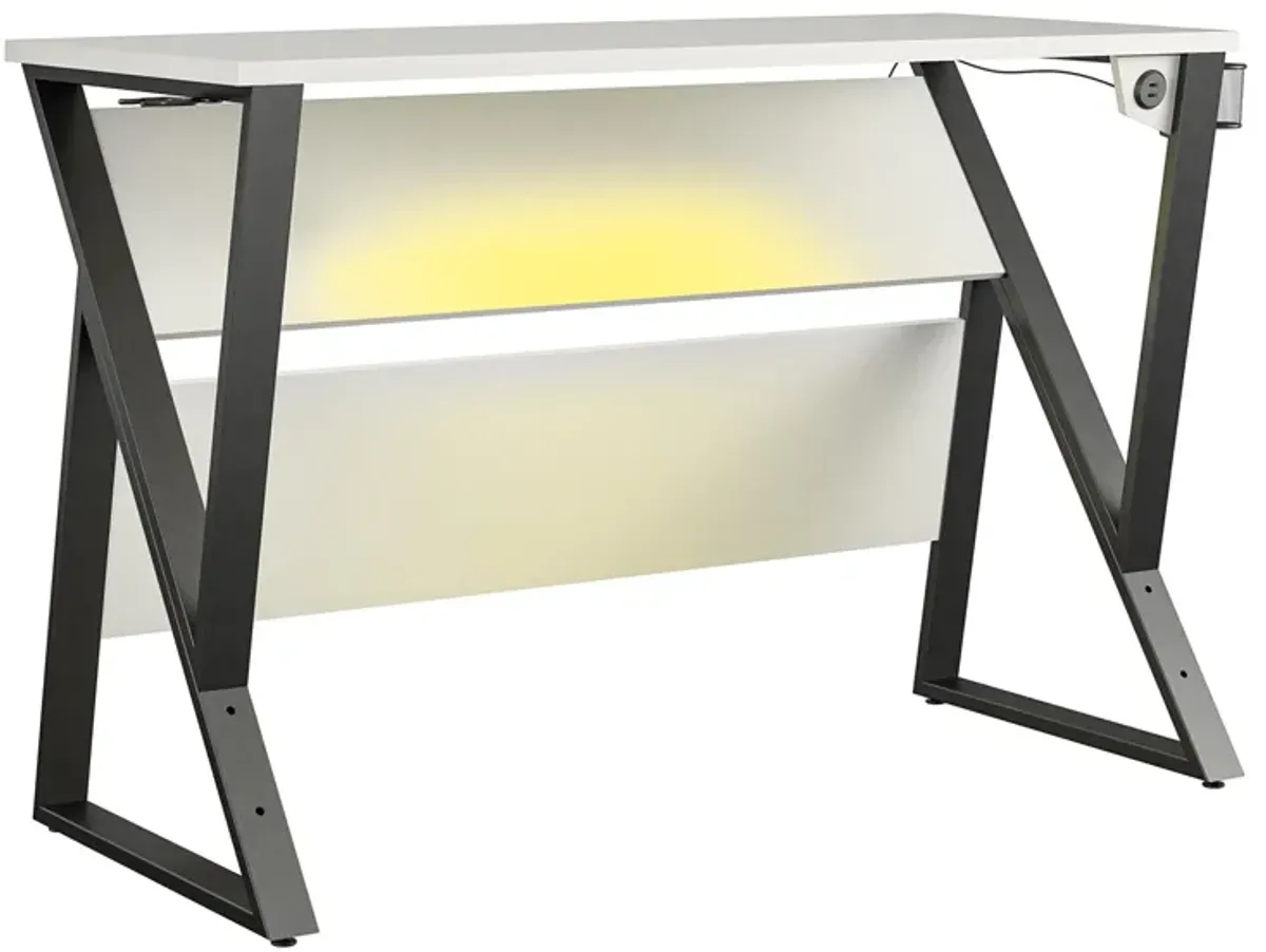 Genesis Height Adjustable Gaming Desk with LED Lights