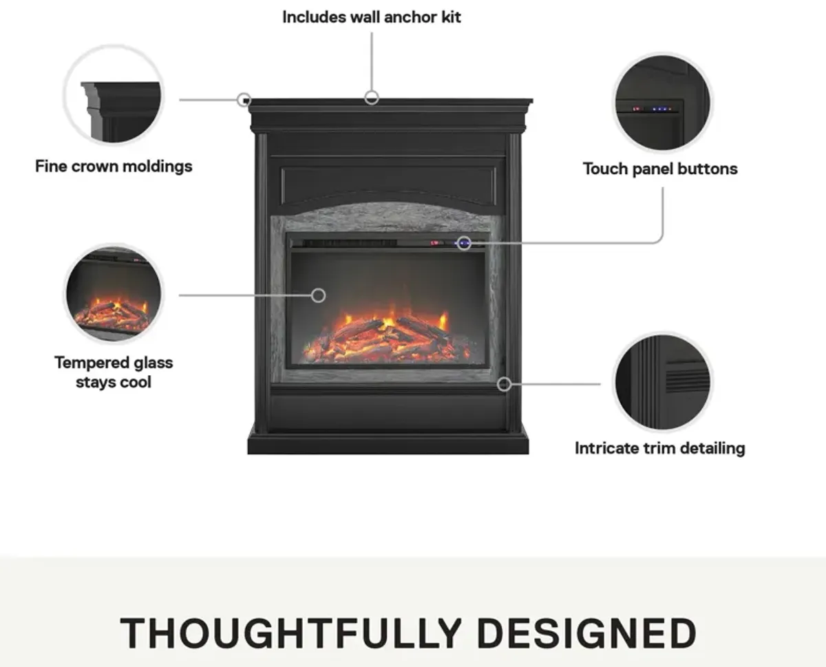 Lamont Electric Fireplace Mantel with 26 Inch Fireplace Insert