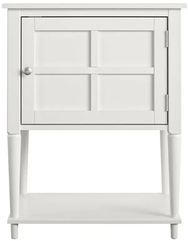 Fairmont Accent Table with 3 Shelves and Mullioned Frame Door