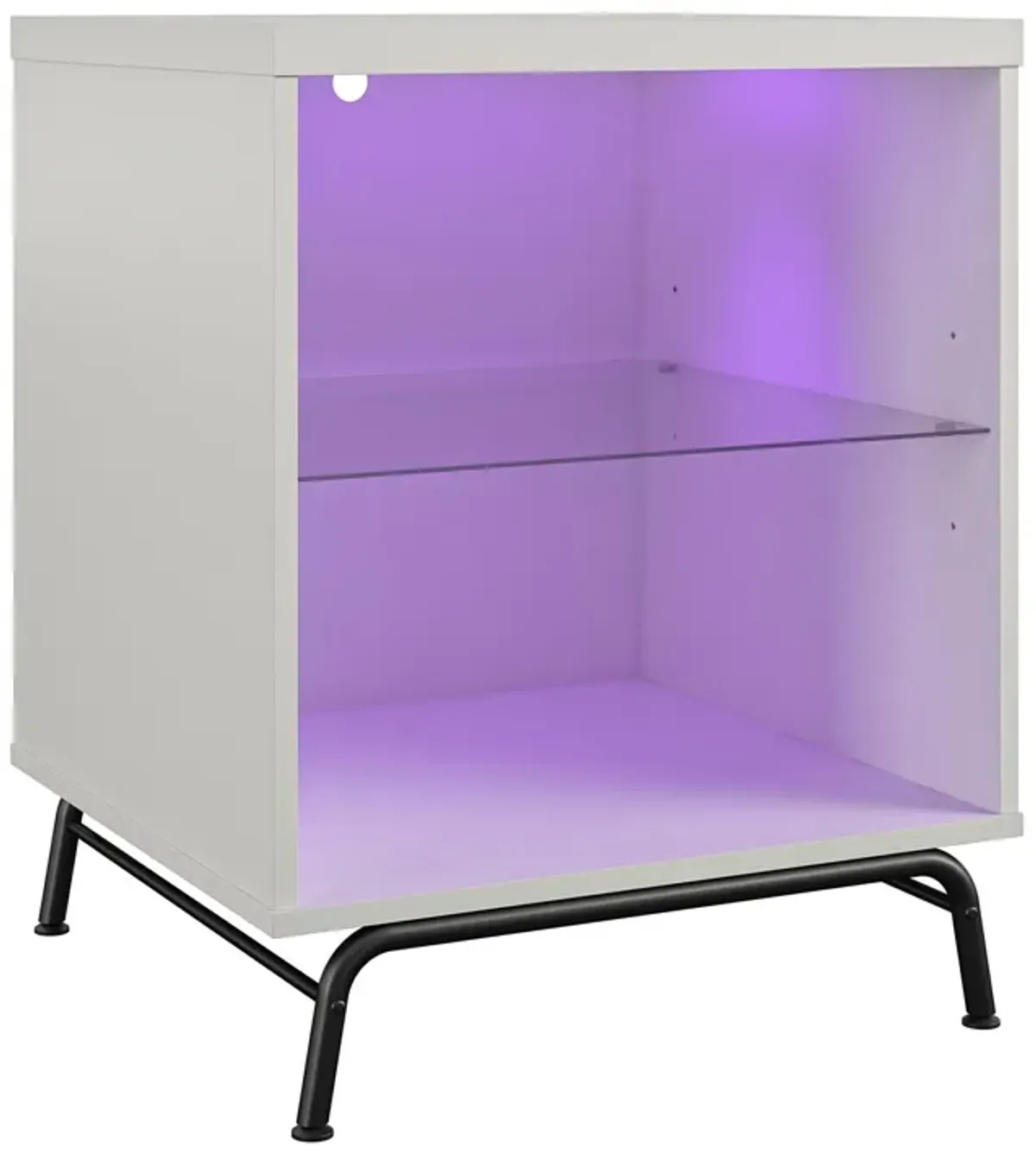 Melbourne End Table with LED Lighting and Glass Shelf