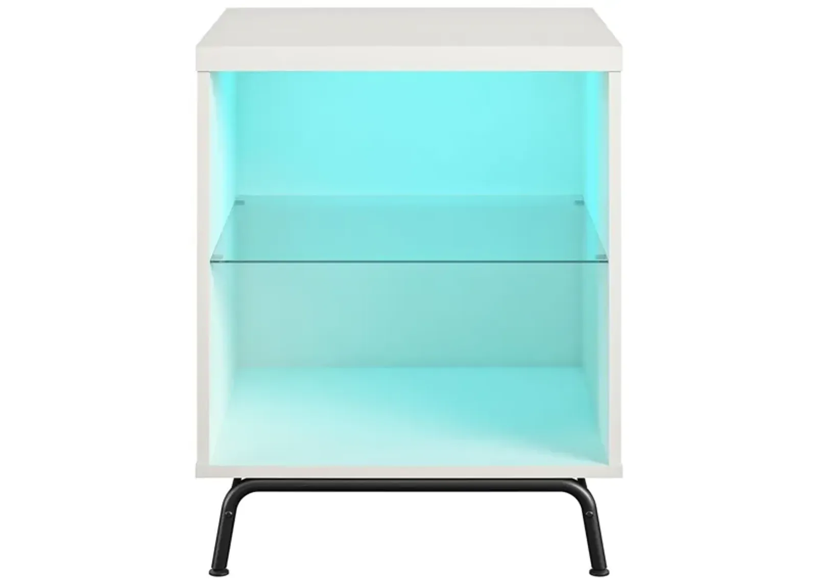 Melbourne End Table with LED Lighting and Glass Shelf