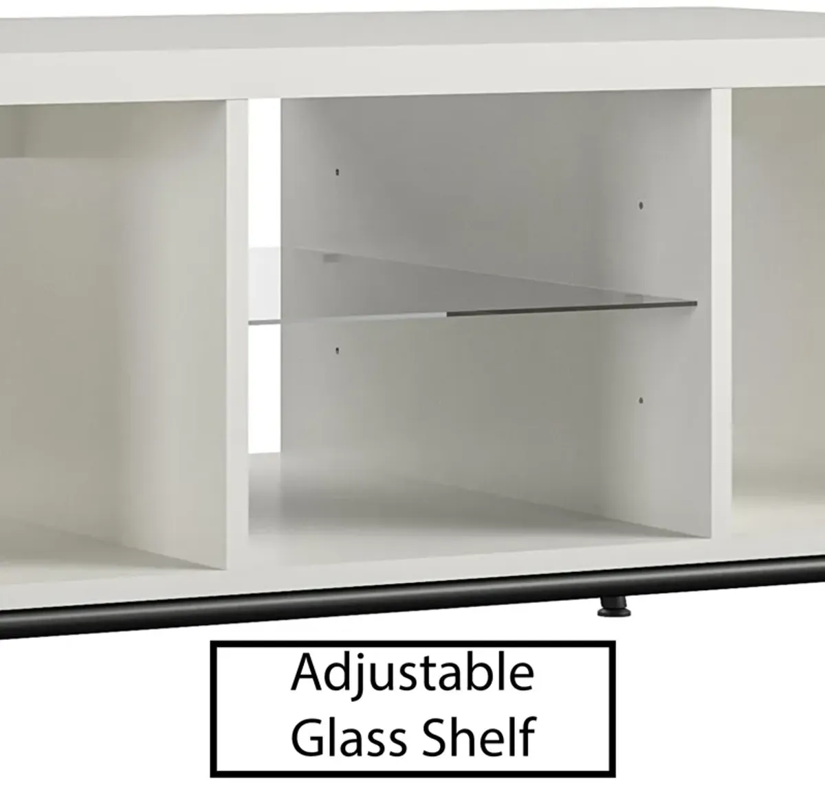 Melbourne Coffee Table with Glass Shelf and 2 Open Compartments