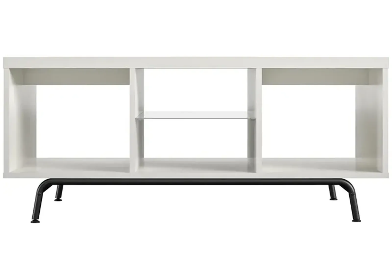 Melbourne Coffee Table with Glass Shelf and 2 Open Compartments