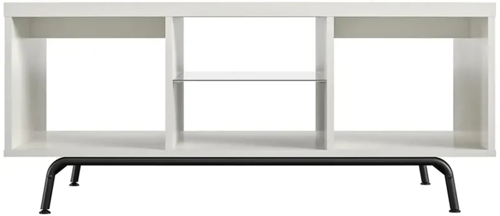 Melbourne Coffee Table with Glass Shelf and 2 Open Compartments