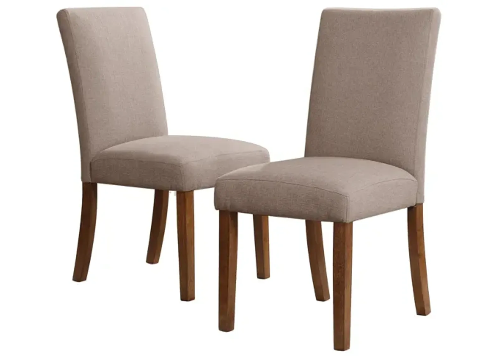 Parsons Linen Upholstered Chairs with Pine Legs, Set of 2