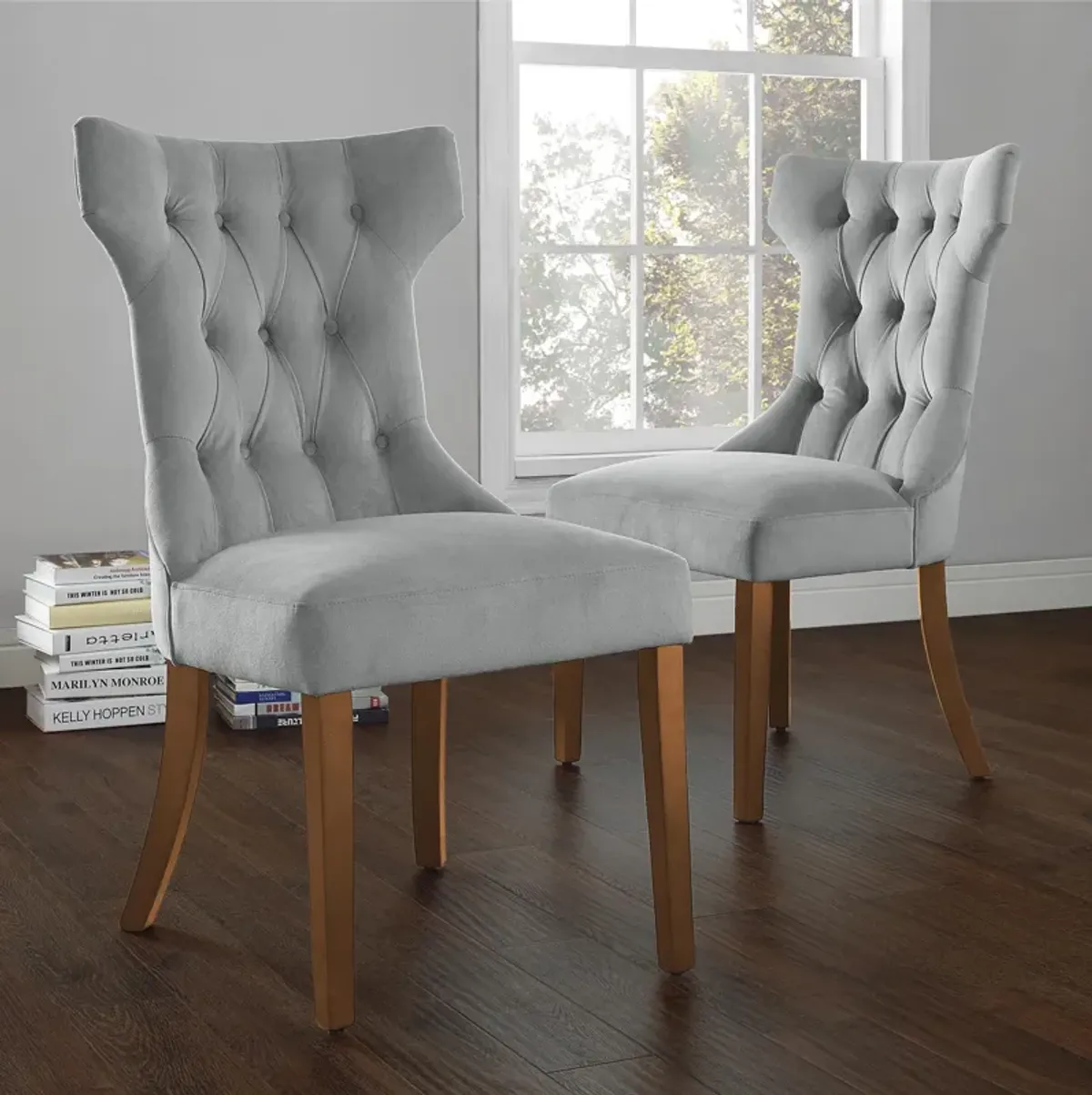 Clairborne Tufted Hourglass Dining Chair, Set of 2