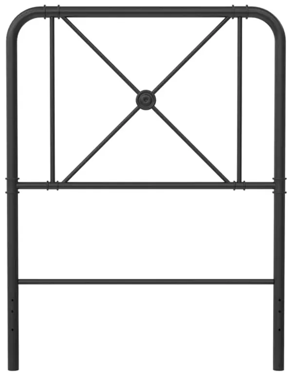 Allysa Medallion Accented Metal Headboard with Classic Matte Finish