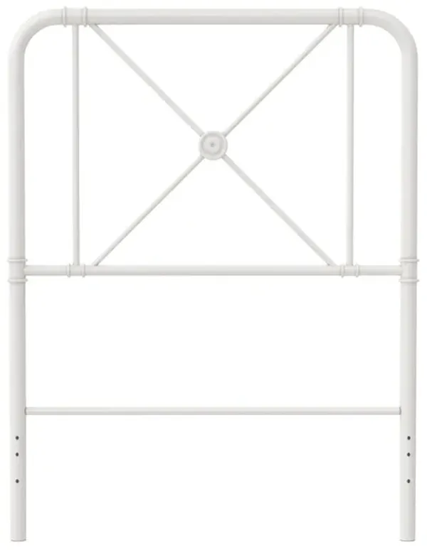 Allysa Medallion Accented Metal Headboard with Classic Matte Finish