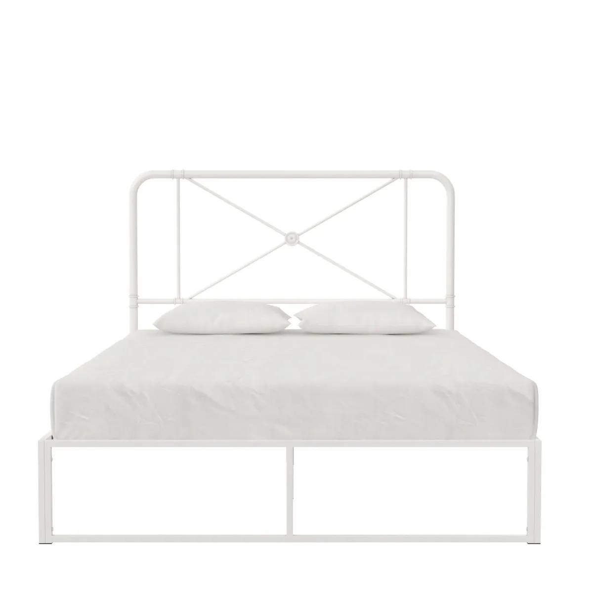 Allysa Medallion Accented Metal Headboard with Classic Matte Finish