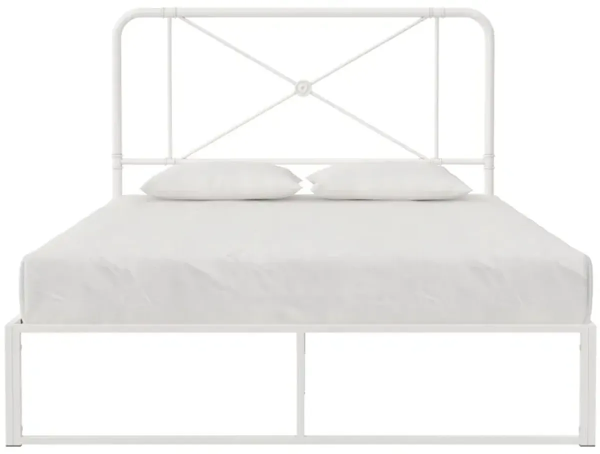 Allysa Medallion Accented Metal Headboard with Classic Matte Finish